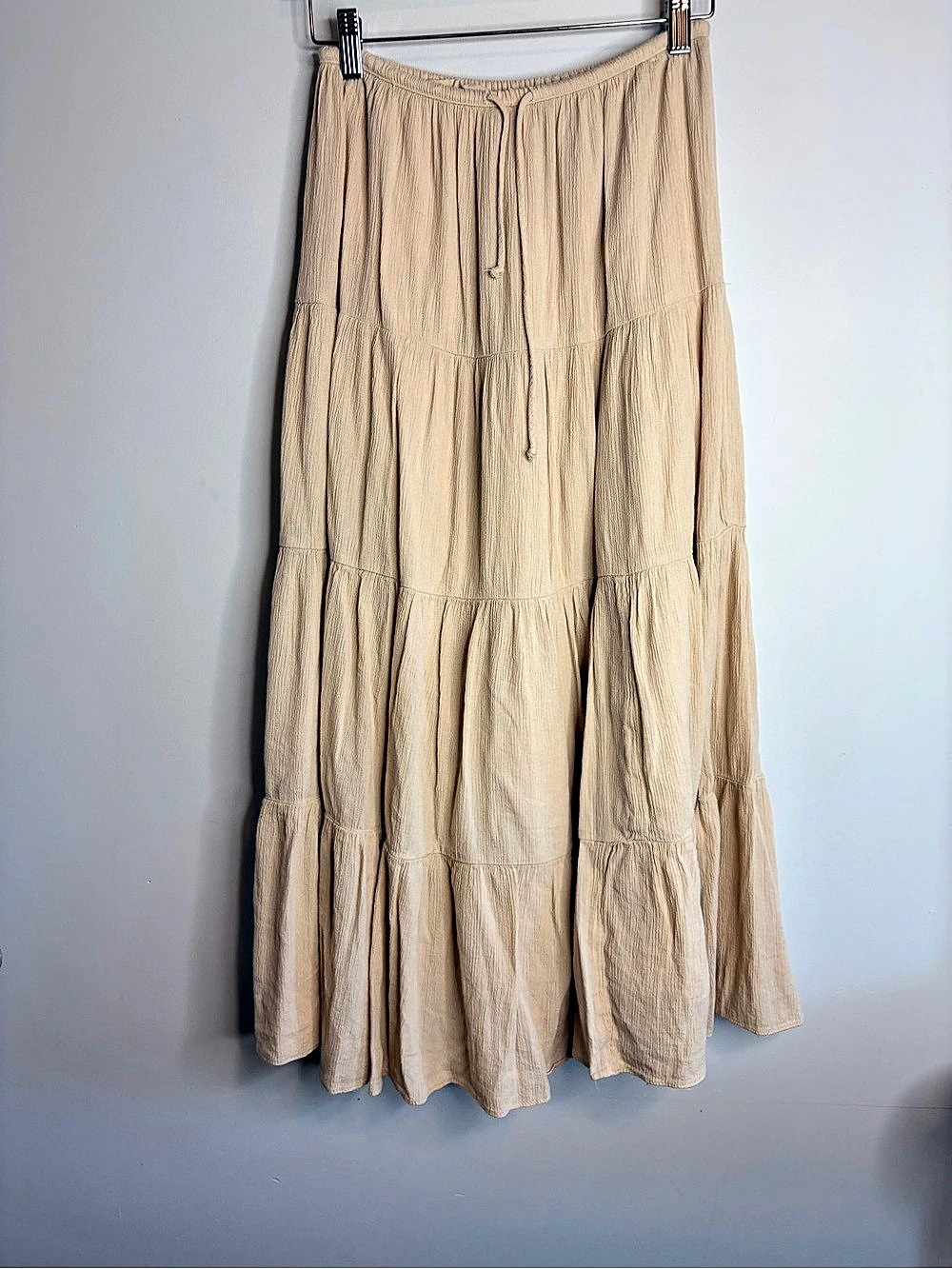 aerie Boho Tiered Maxi Skirt Cream Size XS